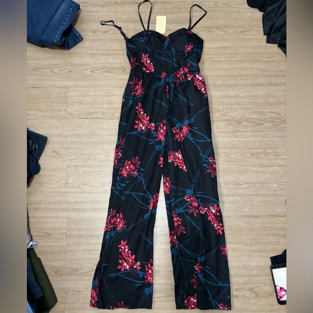 Floral Black Jumpsuit